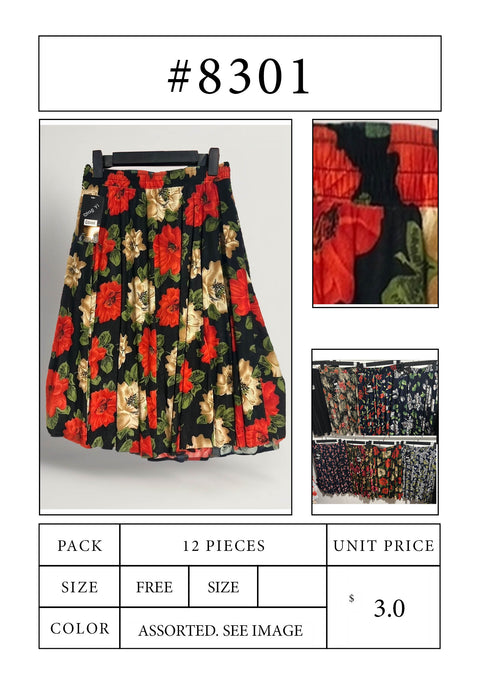 #8301 Floral Summer Skirt