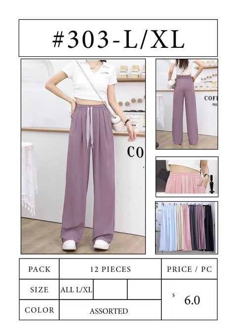#303 Lightweight Crinkle High Waist Pants – L/XL