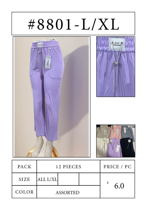 #8801 Glacier Touch Satin Jogger Pants – L/XL