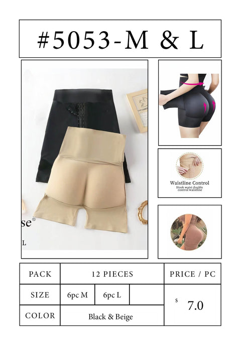 #5053 Tummy Control Butt-Lifting Shaper Shorts – M & L