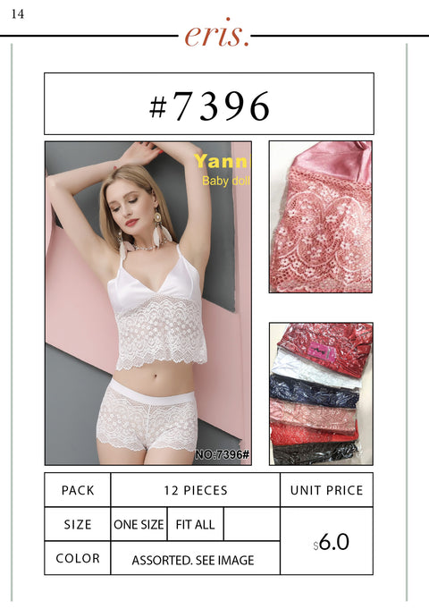 #7396 Babydoll Lingerie 2 Piece Set (Dress & Panty)