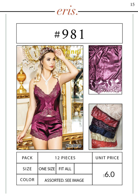 #981 Babydoll Lingerie 2 Piece Set (Dress & Panty)