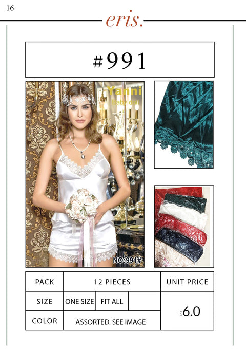 #991 Babydoll Lingerie 2 Piece Set (Dress & Panty)