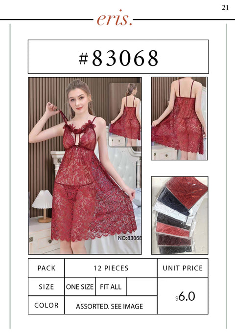 #83068 Babydoll Lingerie 2 Piece Set (Dress & Panty)