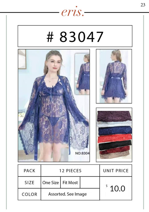 #83047 Babydoll Lingerie 3 Piece Set