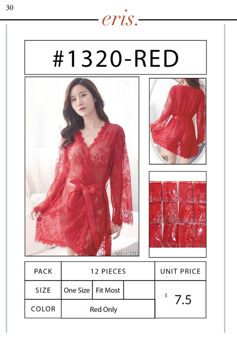 #1320 Babydoll Lingerie ( 1 Piece, Red Only)