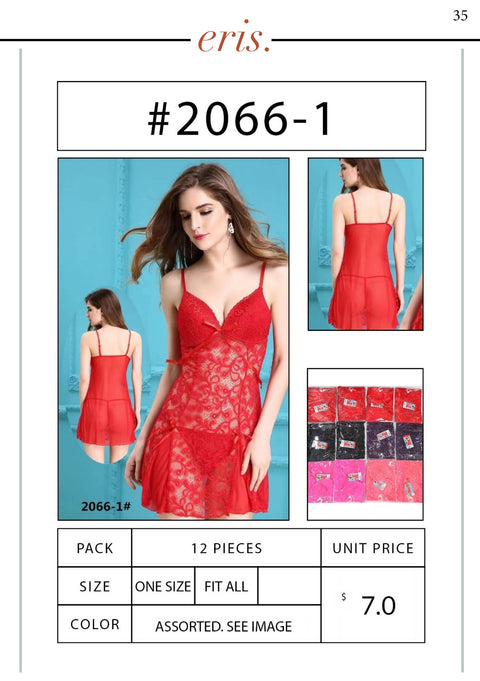 #2066-1 Babydoll Lingerie 2 Piece Set