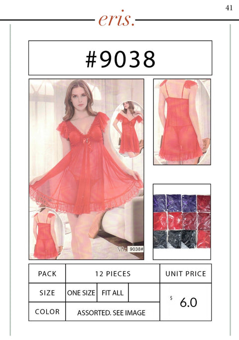 #9038 Babydoll Lingerie 2 Piece Set