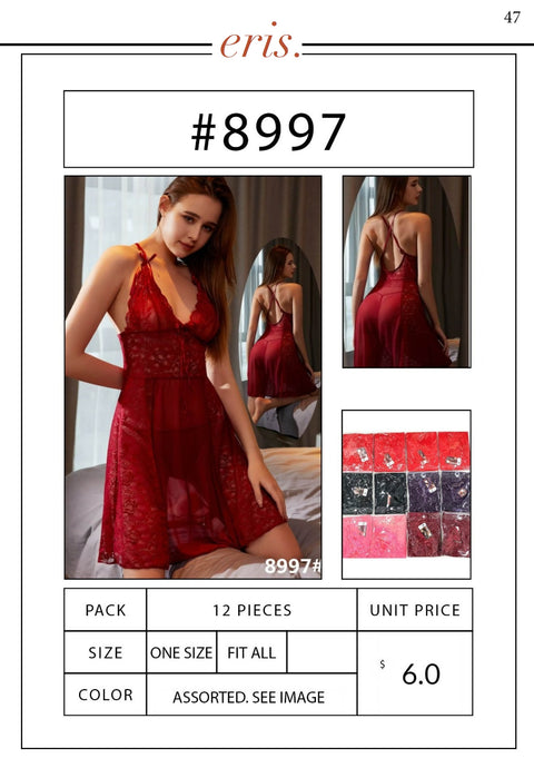 #8997 Babydoll Lingerie 2 Piece Set