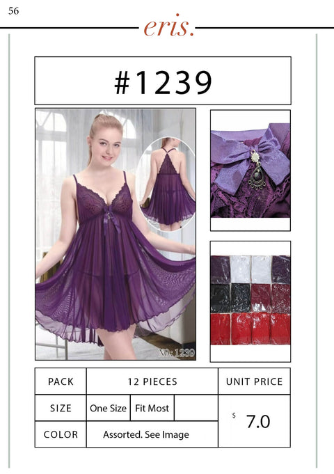 #1239 Babydoll Lingerie 2 Piece Set