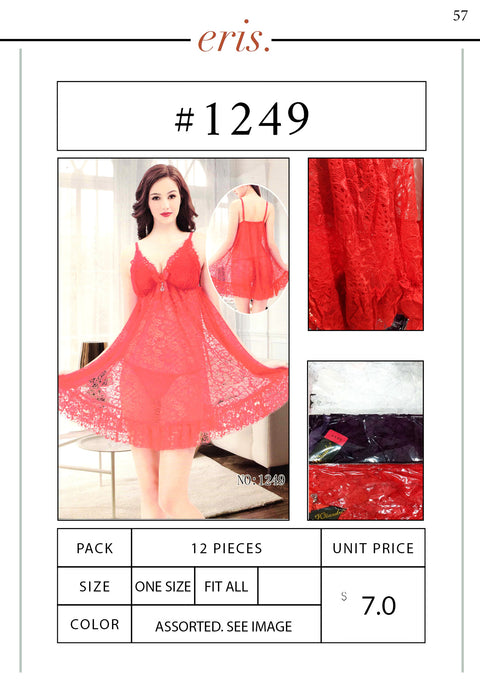 #1249 Babydoll Lingerie 2 Piece Set
