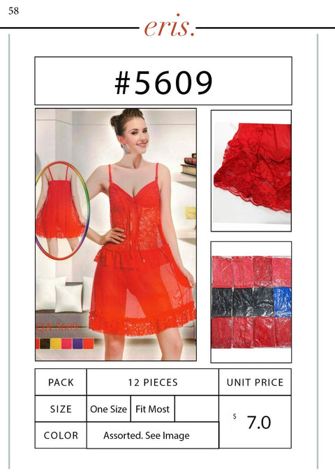 #5609 Babydoll Lingerie 2 Piece Set