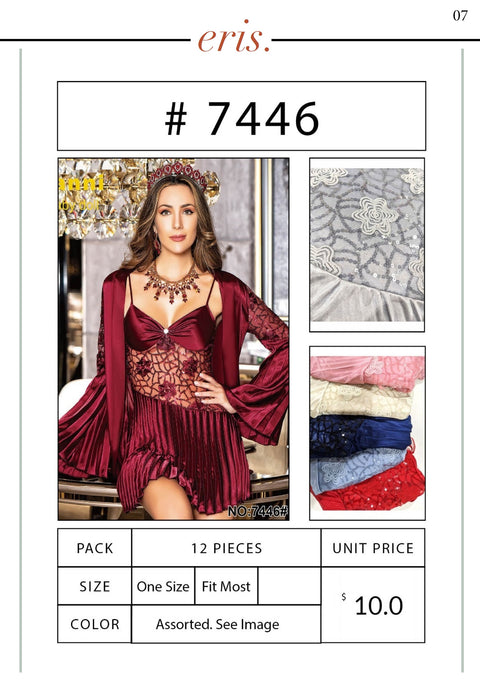 #7446 Babydoll Lingerie 3 Piece Set