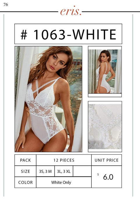 #1063 Babydoll Lingerie (2 Pieces , White Only)