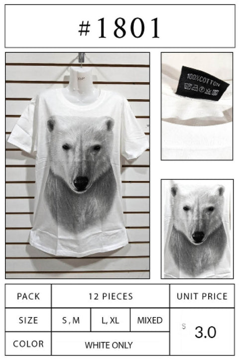 #1801 White Tee with Print