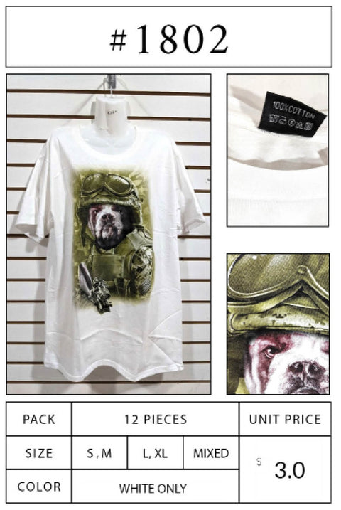 #1802 White Tee with Print