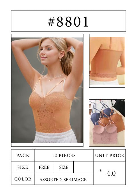 #8801 Crop Top Cami Tops