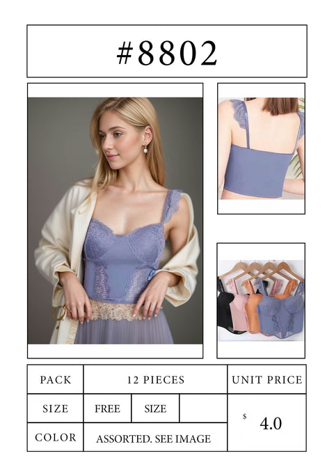 #8802 Crop Top Cami Tops