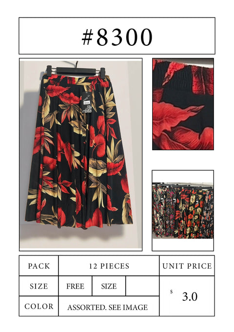 #8300 Floral Summer Skirt