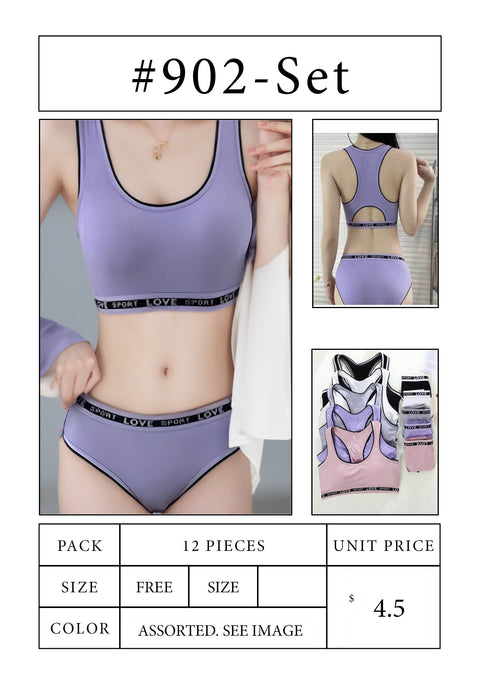 #902 Sprot Bra and Brief Set