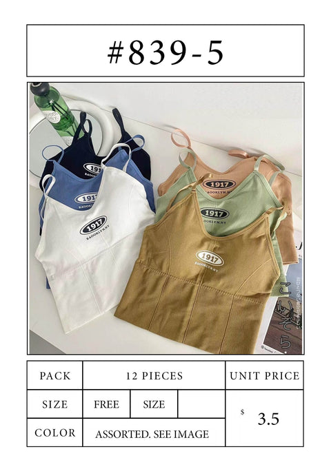 #839-5 Crop Top Cami Tops