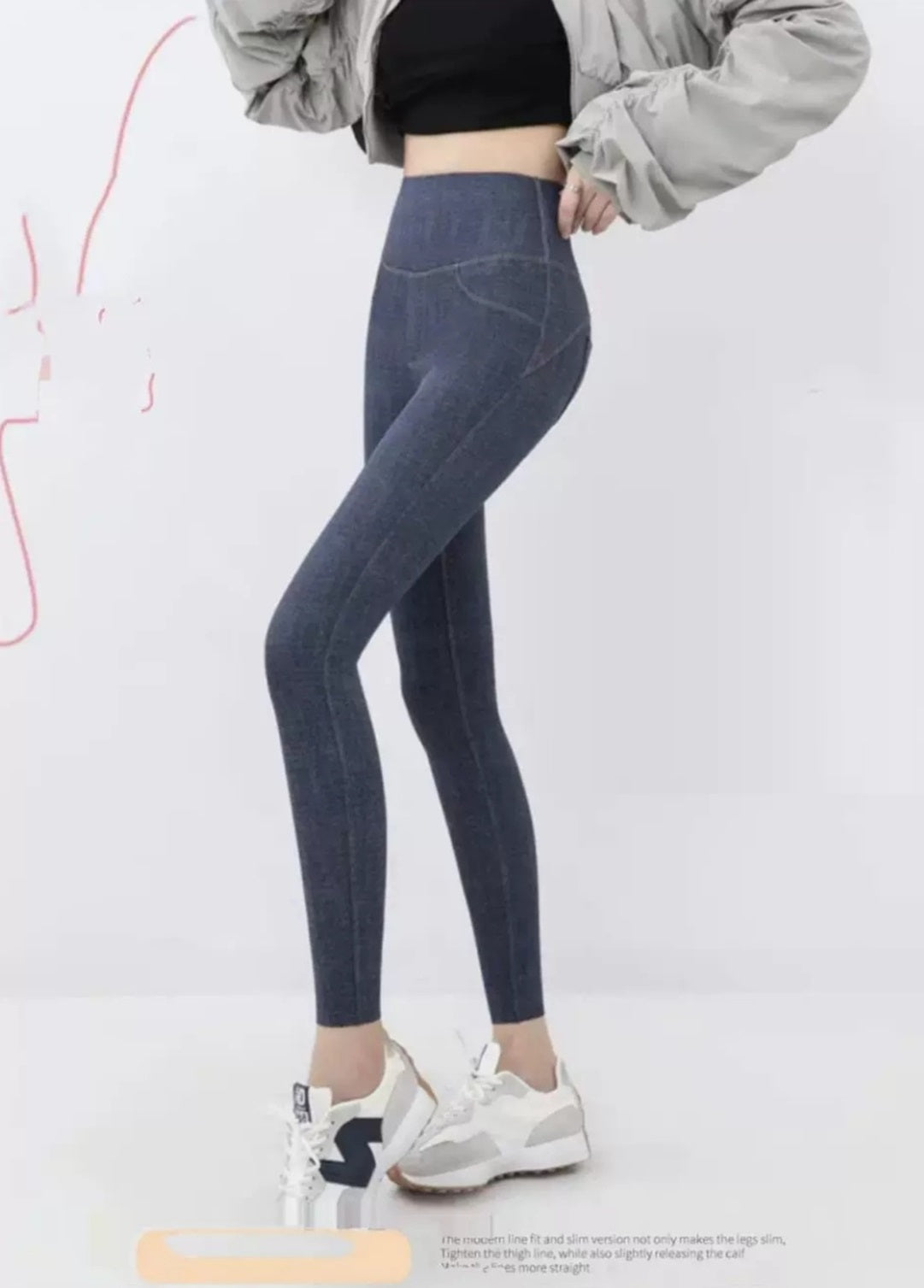 #821 esp  Leggings Denim Magic Lift con Forro de Felpa