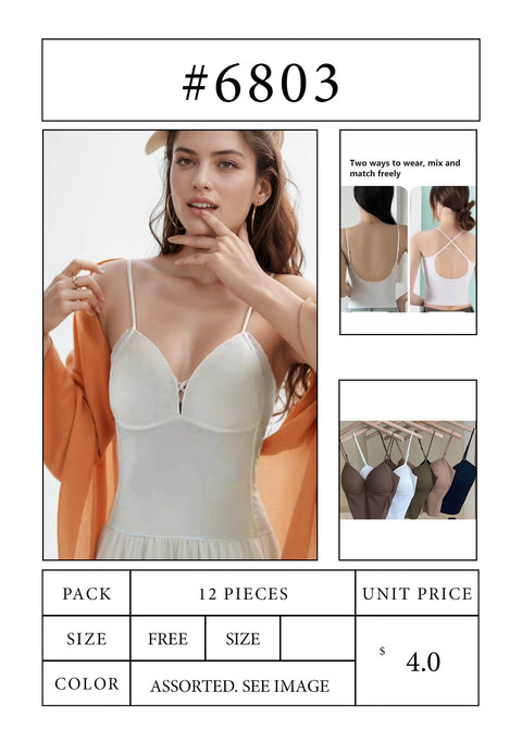 #6803 Crop Top Cami Tops