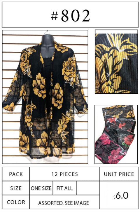 #802 Long Kimono Cardigan