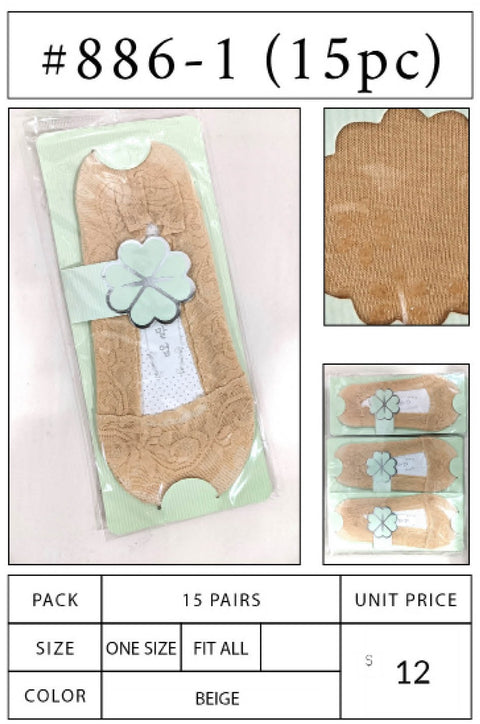 #886-1 (15PC) Lace Socks