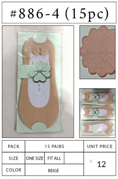 #886-4 (15PC) Lace Socks