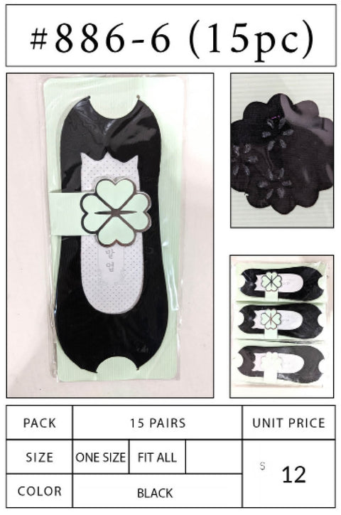 #886-6 (15PC) Lace Socks