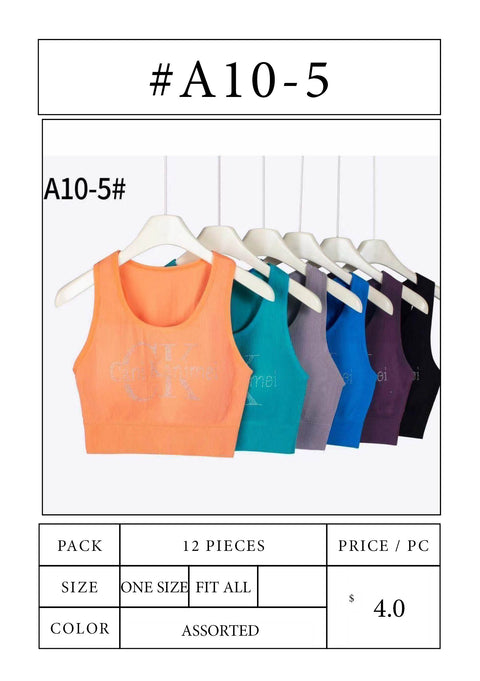 #A10-5 Rhinestone Seamless Crop Top