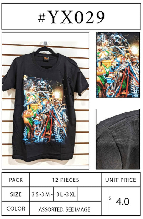 #YX029 Black Tee with Print