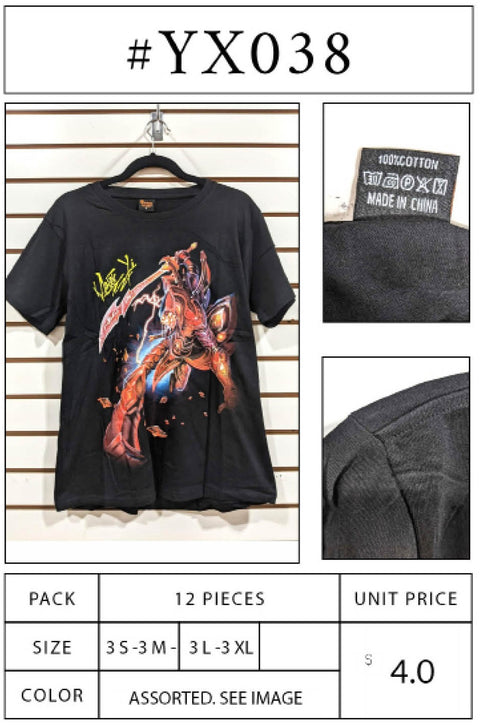 #YX038 Black Tee with Print