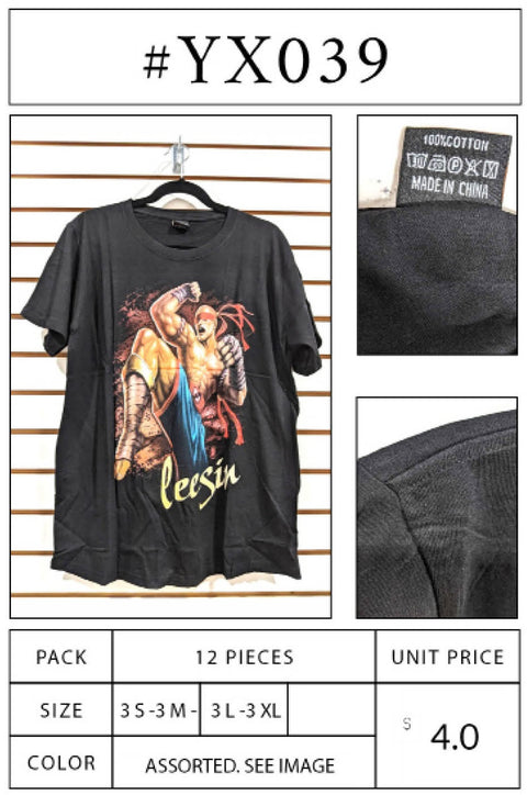 #YX039 Black Tee with Print