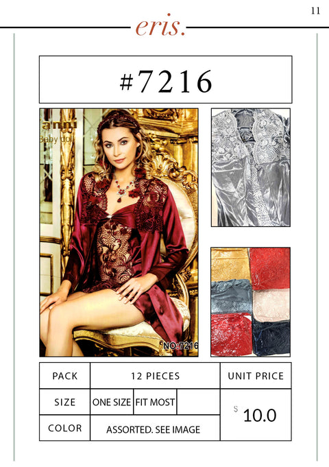 #7216 Babydoll Lingerie 3 Piece Set