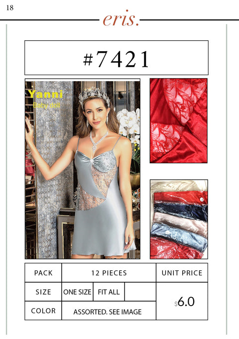 #7421 Babydoll Lingerie 2 Piece Set (Dress & Panty)