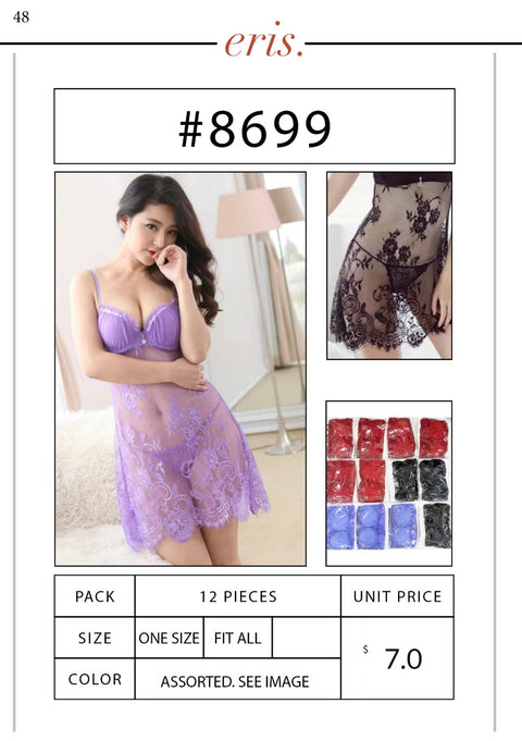 #8699 Babydoll Lingerie 2 Piece Set