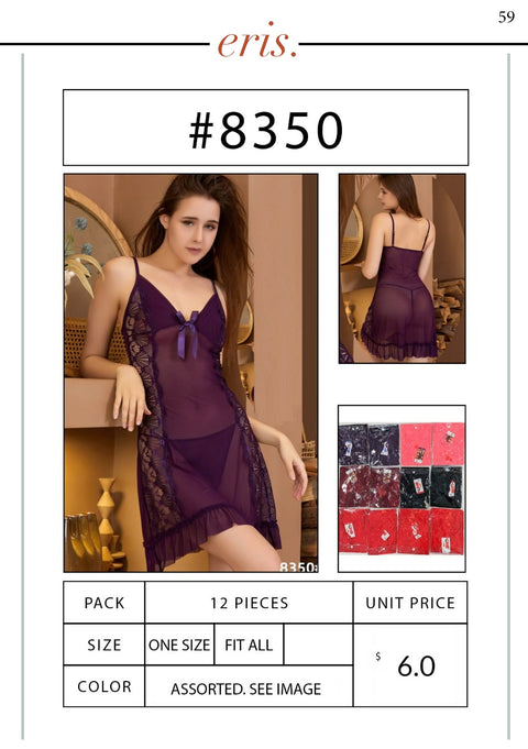 #8350 Babydoll Lingerie 2 Piece Set