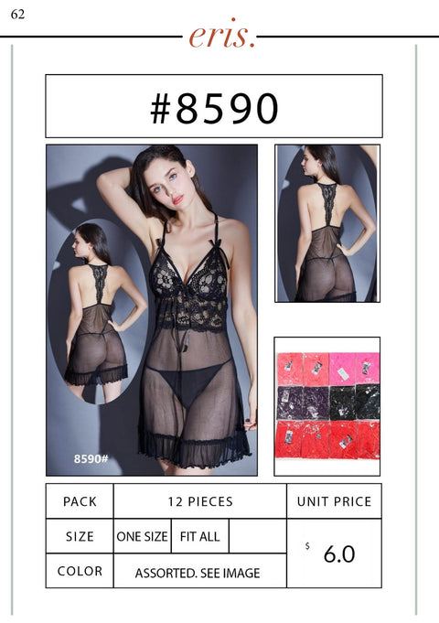 #8590 Babydoll Lingerie 2 Piece Set