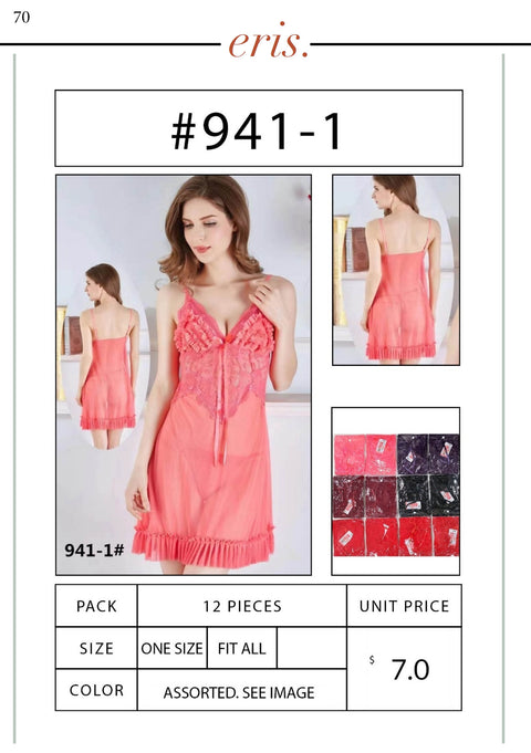 #941-1 Babydoll Lingerie 2 Piece Set