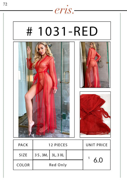 #1031 Babydoll Lingerie (2 Pieces , Red Only)