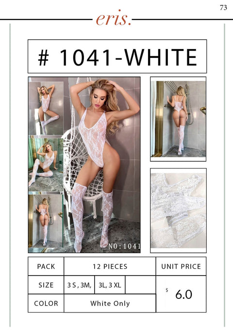 #1041 Babydoll Lingerie (2 Pieces , White Only)
