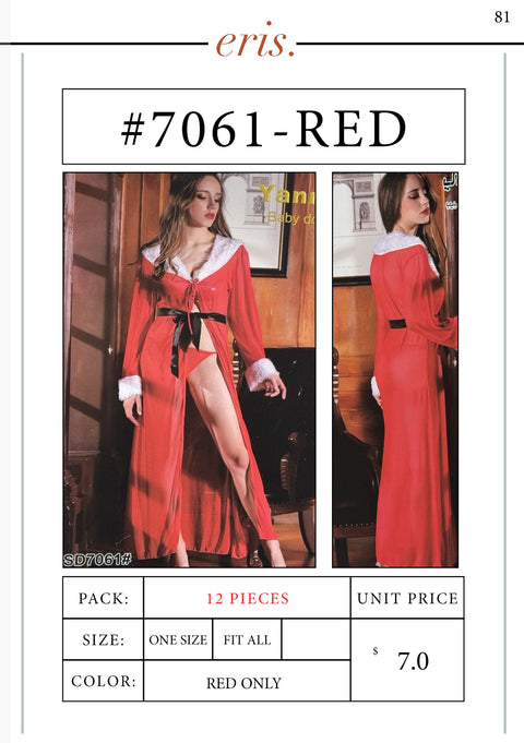 #7061 Babydoll Lingerie (2 Pieces , Red Only)
