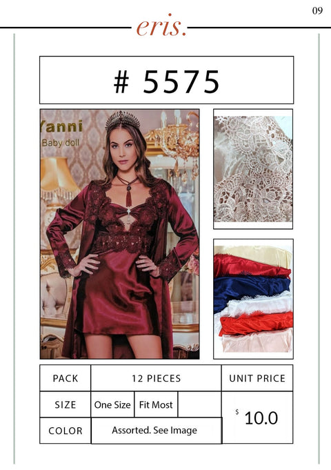 #5575 Babydoll Lingerie 3 Piece Set